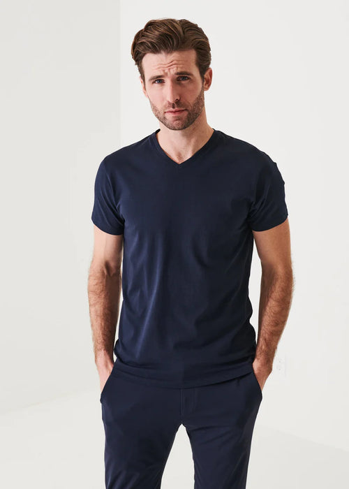 PATRICK ASSARAF PIMA COTTON STRETCH V-NECK T-SHIRT