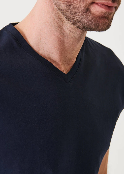 PATRICK ASSARAF PIMA COTTON STRETCH V-NECK T-SHIRT