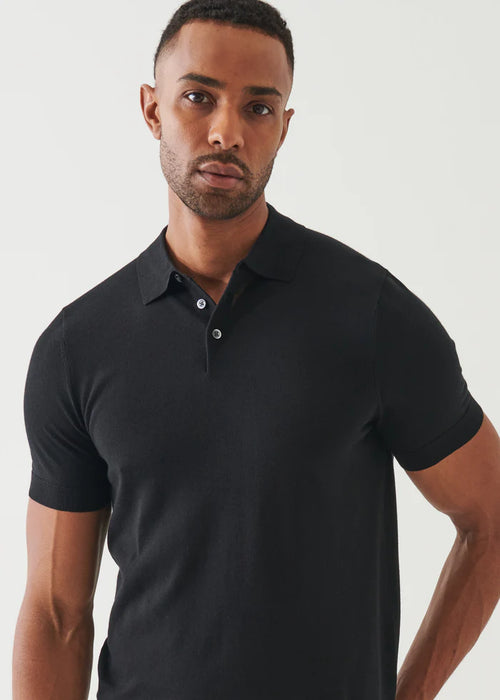 PATRICK ASSARAF COTTON CUPRO BUTTON POLO