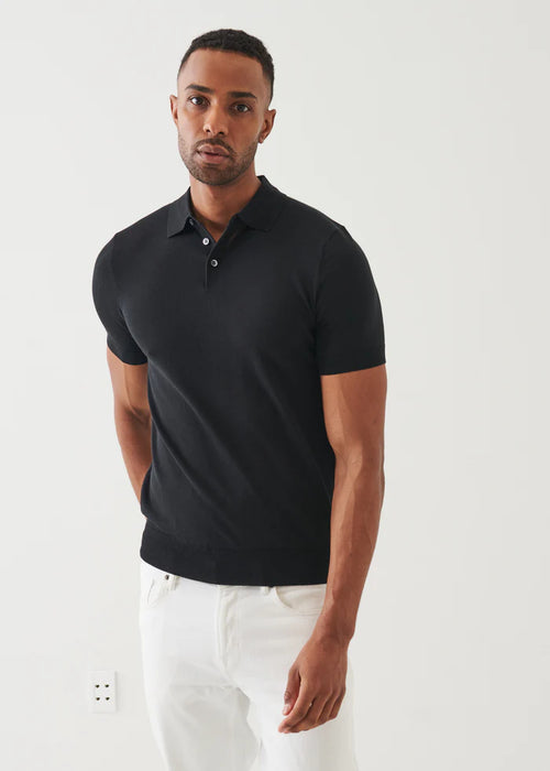 PATRICK ASSARAF COTTON CUPRO BUTTON POLO
