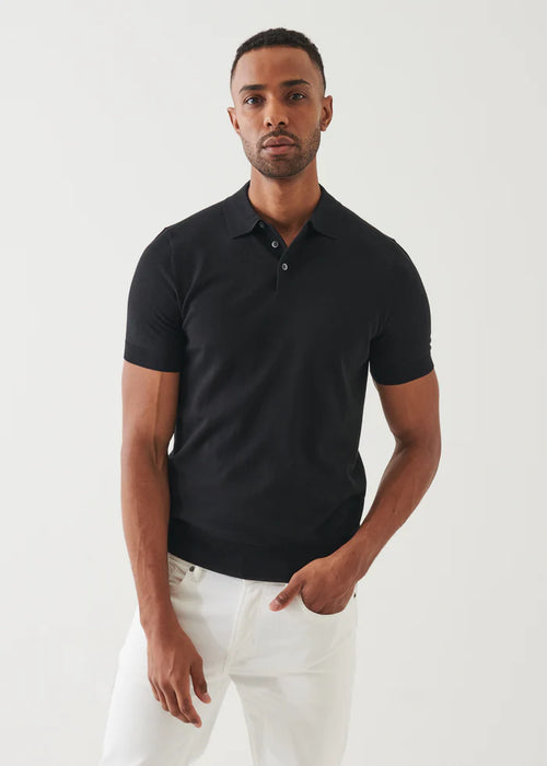 PATRICK ASSARAF COTTON CUPRO BUTTON POLO