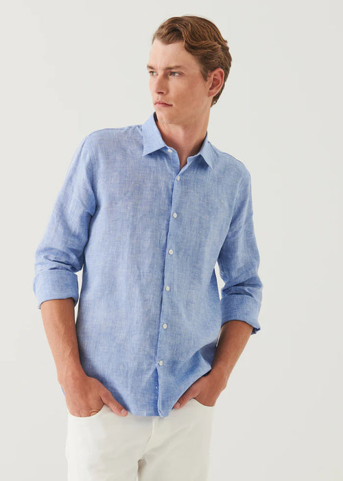 PATRICK ASSARAF LINEN CHAMBRAY SHIRT