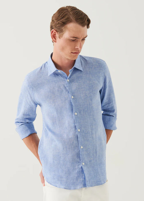 PATRICK ASSARAF LINEN CHAMBRAY SHIRT