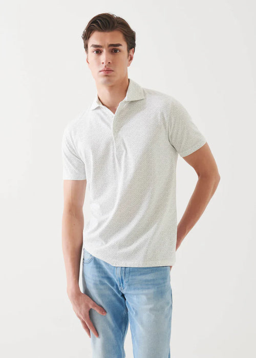 PATRICK ASSARAF COTTON STRETCH PRINTED POLO