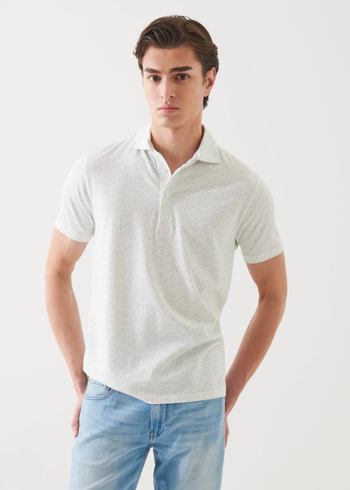 PATRICK ASSARAF COTTON STRETCH PRINTED POLO