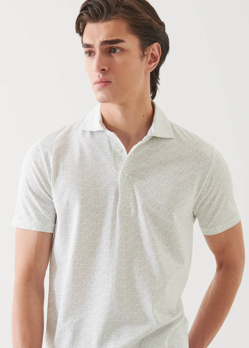 PATRICK ASSARAF COTTON STRETCH PRINTED POLO
