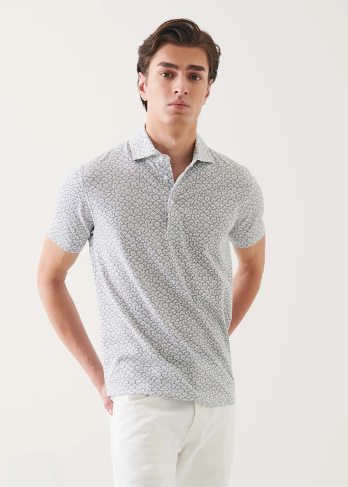 PATRICK ASSARAF COTTON STRETCH PRINTED POLO