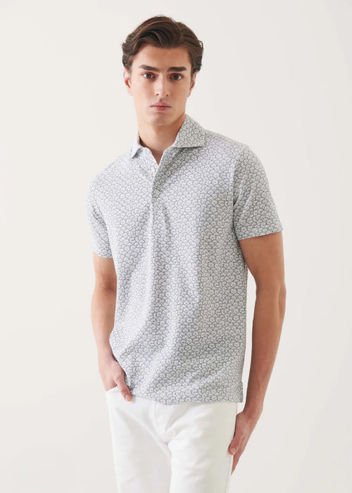 PATRICK ASSARAF COTTON STRETCH PRINTED POLO
