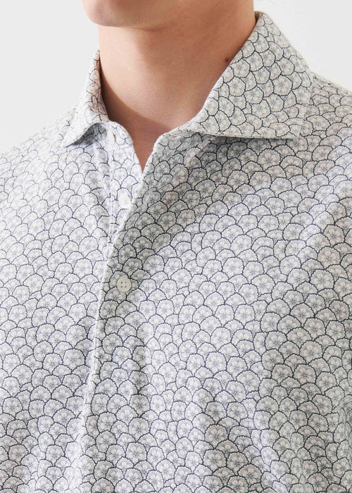 PATRICK ASSARAF COTTON STRETCH PRINTED POLO