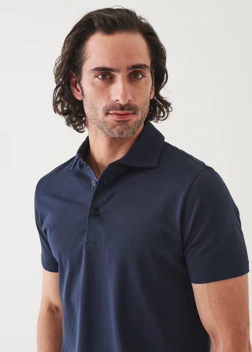 PATRICK ASSARAF PIMA COTTON BUTTON POLO