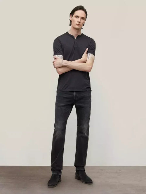 JOHN VARVATOS S/S HENLEY BURNOUT