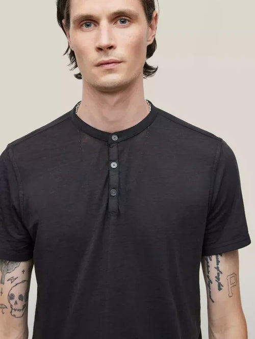 JOHN VARVATOS S/S HENLEY BURNOUT