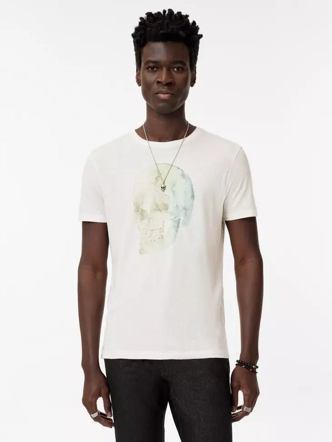 JOHN VARVATOS WATERCOLOR SKULL TEE