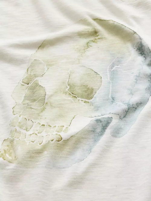 JOHN VARVATOS WATERCOLOR SKULL TEE