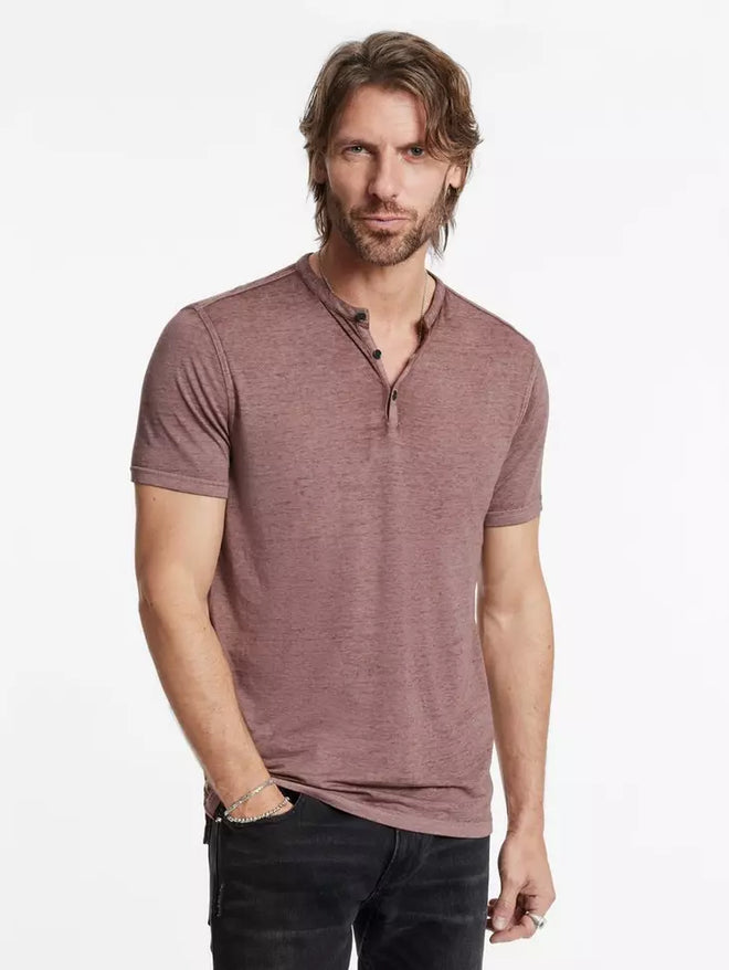 JOHN VARVATOS S/S HENLEY BURNOUT