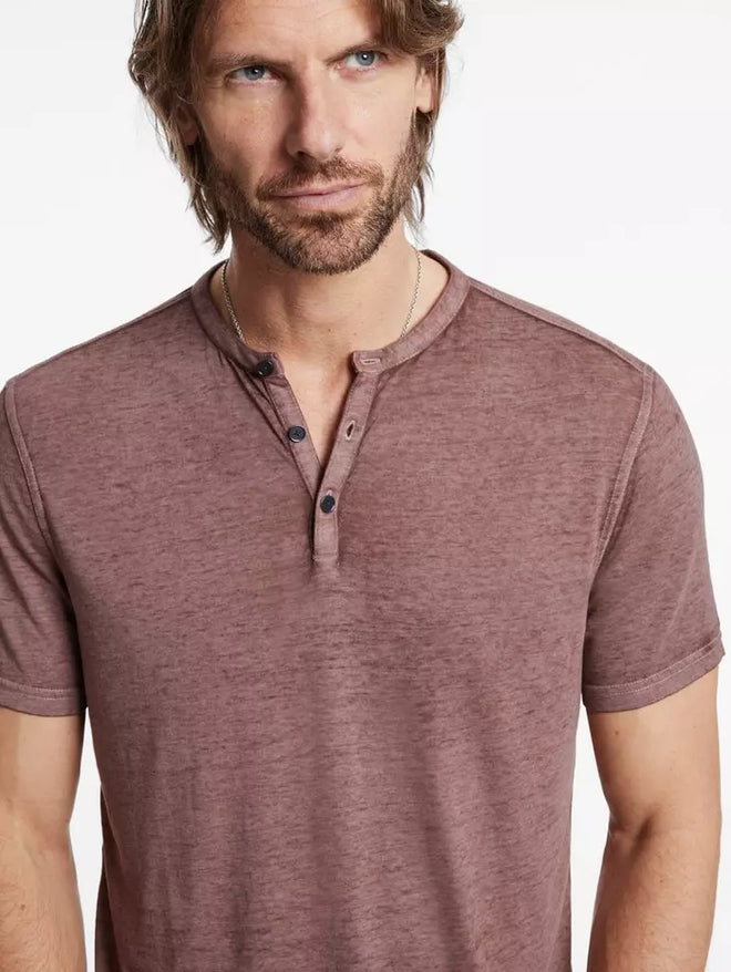 JOHN VARVATOS S/S HENLEY BURNOUT