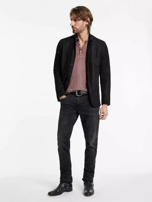 JOHN VARVATOS S/S HENLEY BURNOUT