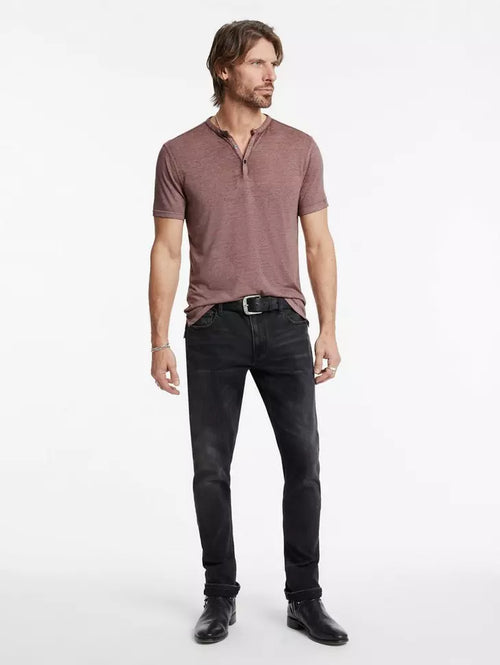 JOHN VARVATOS S/S HENLEY BURNOUT