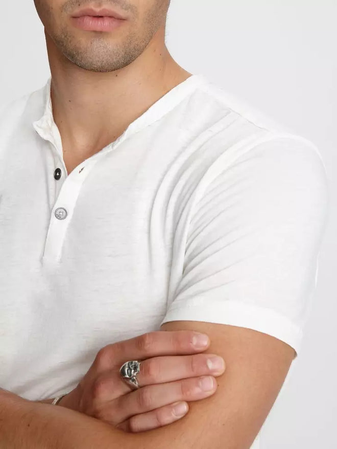 JOHN VARVATOS S/S HENLEY BURNOUT