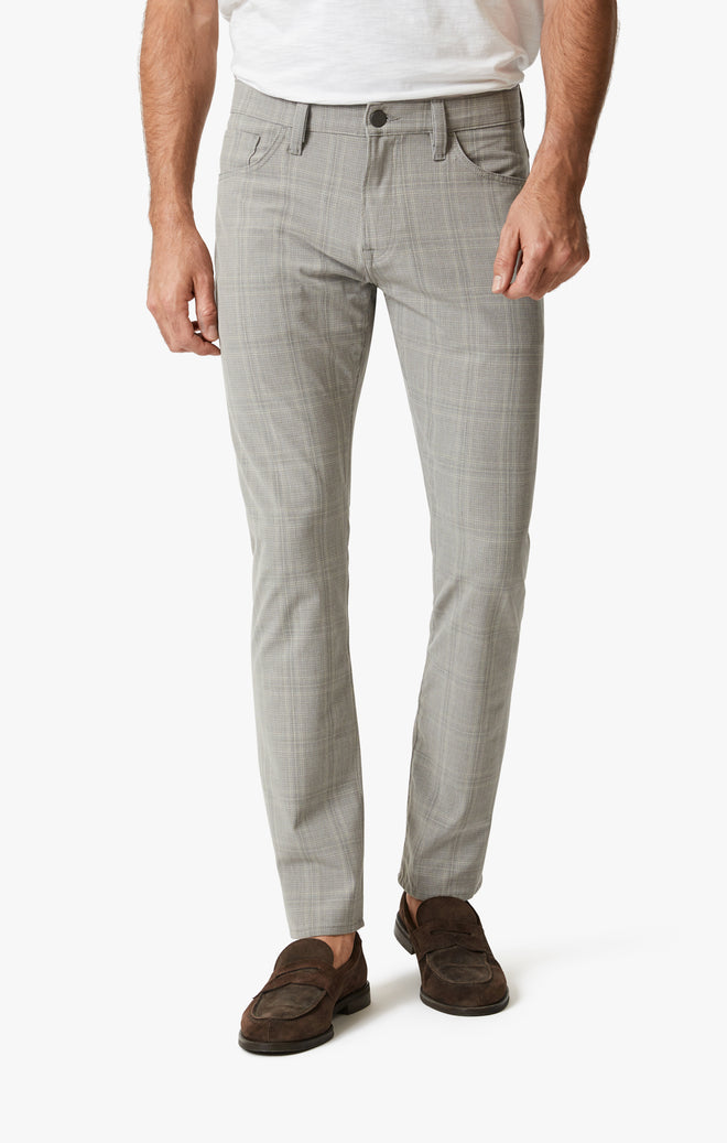34 HERITAGE COURAGE STRAIGHT LEG PANTS IN GREY CHECKED