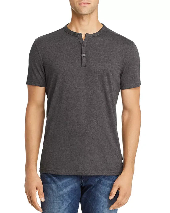 JOHN VARVATOS S/S HENLEY BURNOUT