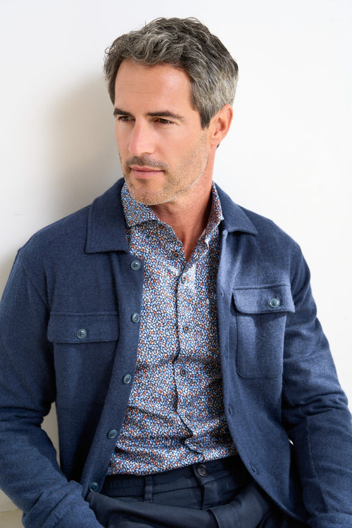 R2 AMSTERDAM WOOL BLEND KNITTED OVERSHIRT
