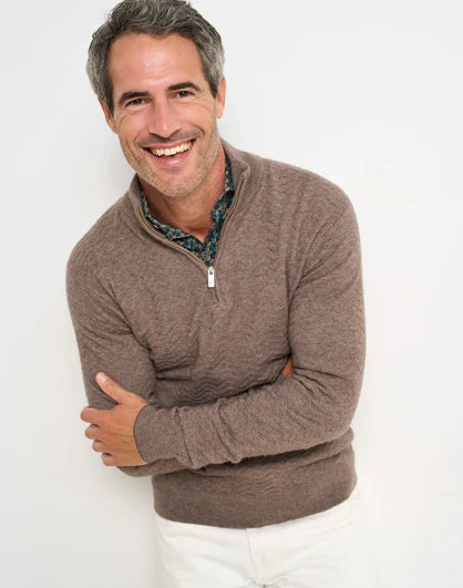 R2 AMSTERDAM WOOL BLEND HALF ZIP PULLOVER