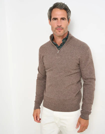 R2 AMSTERDAM WOOL BLEND HALF ZIP PULLOVER