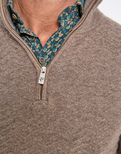 R2 AMSTERDAM WOOL BLEND HALF ZIP PULLOVER