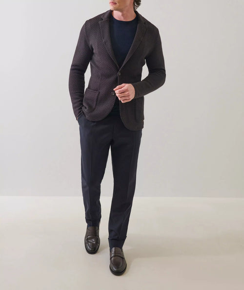 Patrick Assaraf Bubble Stitch 2 Button Knit Blazer