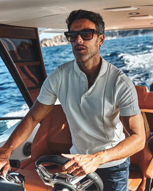 BLUE INDUSTRY ELEVATED KNIT POLO