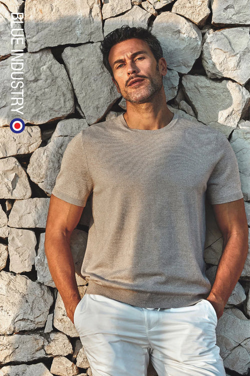 BLUE INDUSTRY LUXE KNIT T-SHIRT