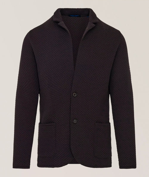 Patrick Assaraf Bubble Stitch 2 Button Knit Blazer