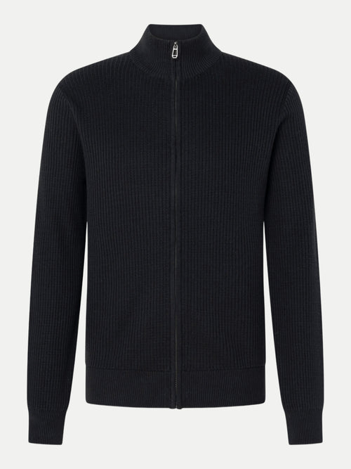 Joop Ribbed Full-Zip Cardigan