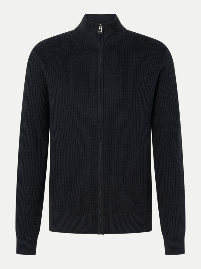 Joop Ribbed Full-Zip Cardigan