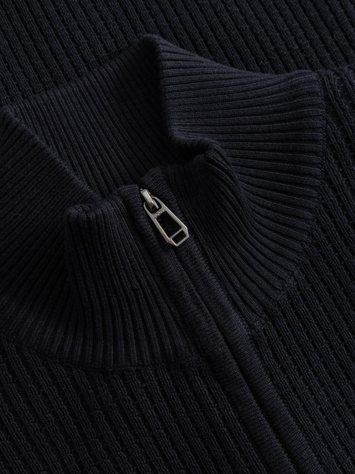 Joop Ribbed Full-Zip Cardigan