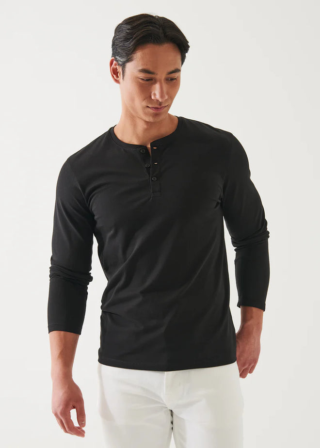 PATRICK ASSARAF PIMA COTTON STRETCH HENLEY