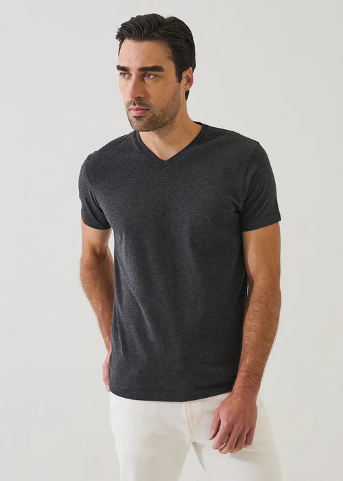 PATRICK ASSARAF STRETCH V-NECK T-SHIRT