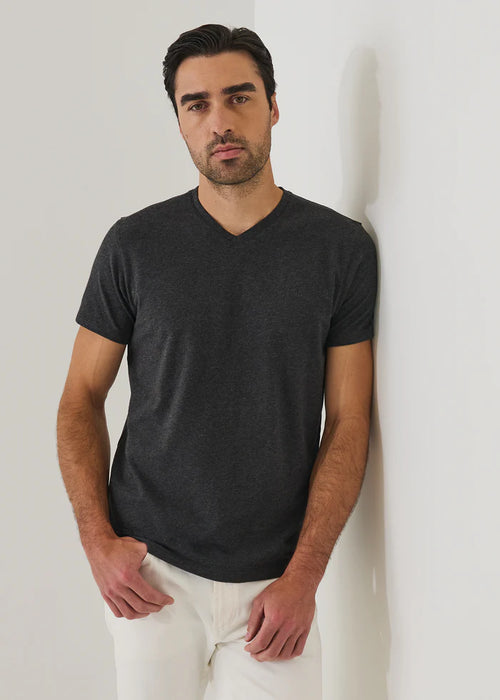 PATRICK ASSARAF STRETCH V-NECK T-SHIRT