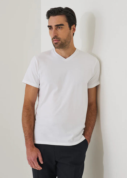 PATRICK ASSARAF STRETCH V-NECK T-SHIRT