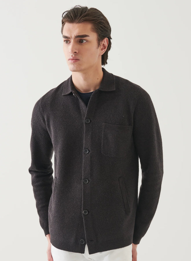 PATRICK ASSARAF MERINO BOILED WOOL BUTTON JACKET