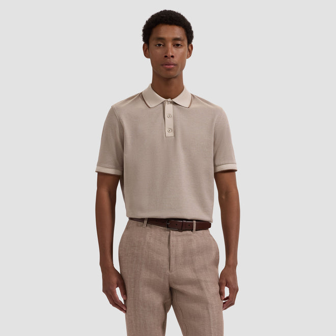 Bugatchi Bird's Eye Three-Button Polo