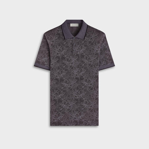 Bugatchi Performance Floral Three-Button Polo