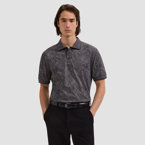 Bugatchi Performance Floral Three-Button Polo