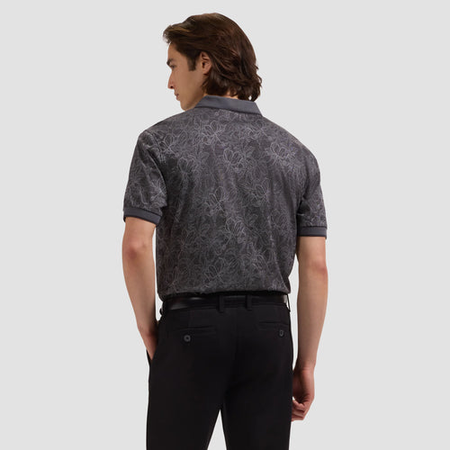 Bugatchi Performance Floral Three-Button Polo