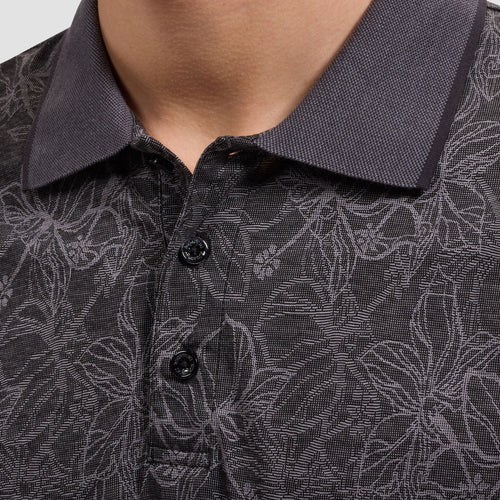 Bugatchi Performance Floral Three-Button Polo