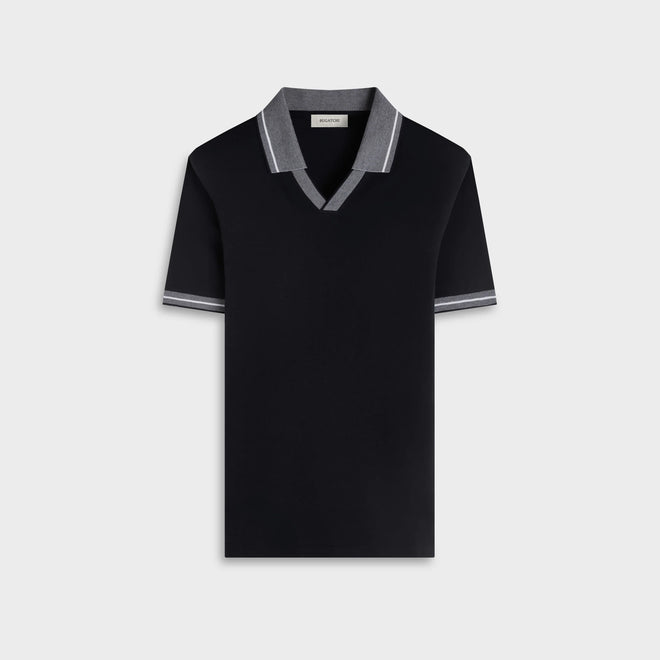 Bugatchi Solid Pima Johnny Collar Polo