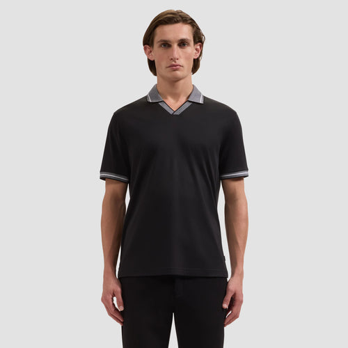 Bugatchi Solid Pima Johnny Collar Polo