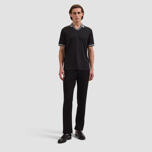 Bugatchi Solid Pima Johnny Collar Polo