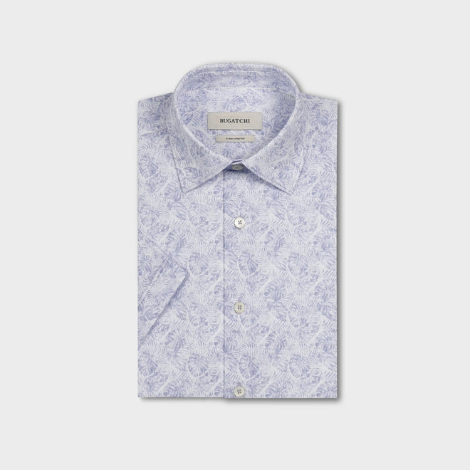 Bugatchi Miles OoohCotton® Leaf Print Short-Sleeve Shirt